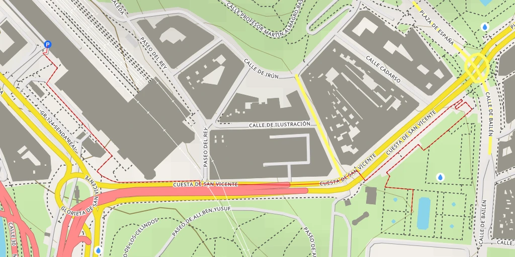 Carte de l'itinéraire :  Plaza de Oriente - Madrid