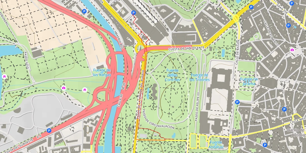 Carte de l'itinéraire :  Paseo de la Ciudad de Plasencia - Paseo de la Ciudad de Plasencia - Madrid