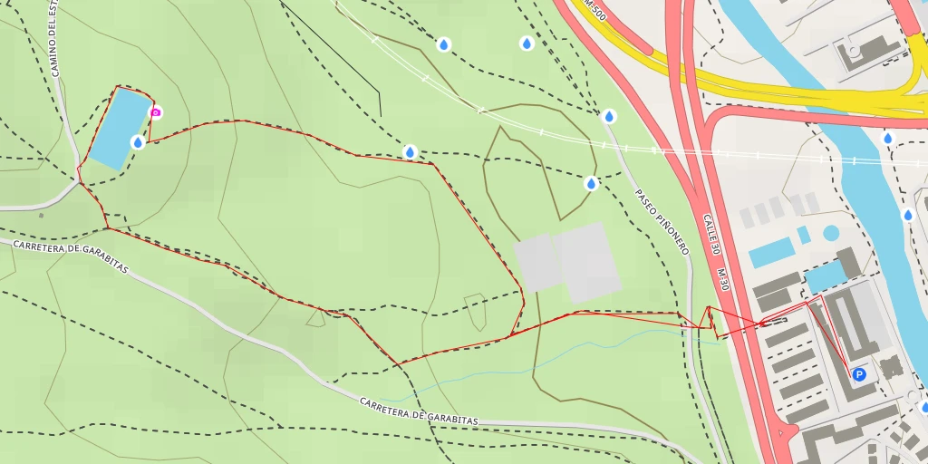 Carte de l'itinéraire :  Fuente del Repartidor - Camino del Estanque Repartidor - Madrid