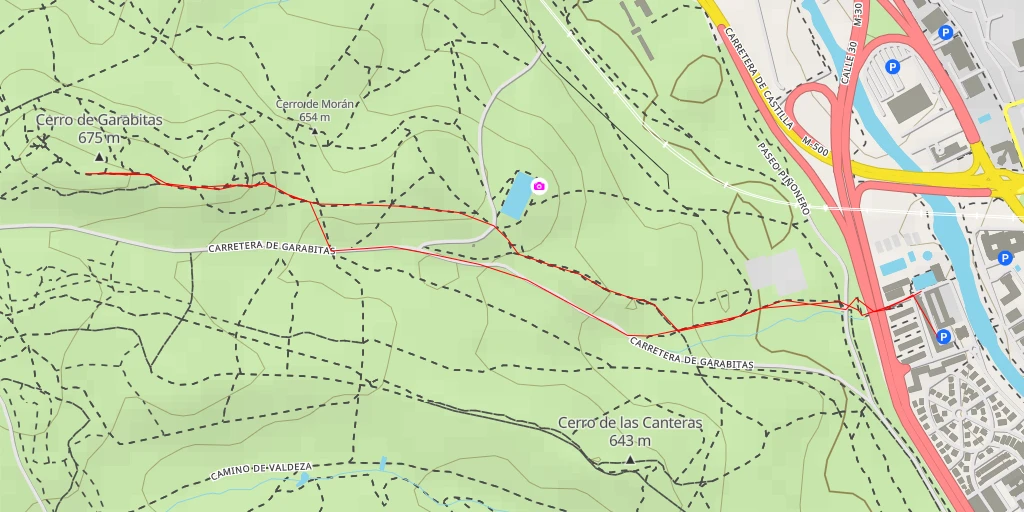 Map of the trail for Cerro de Garabitas