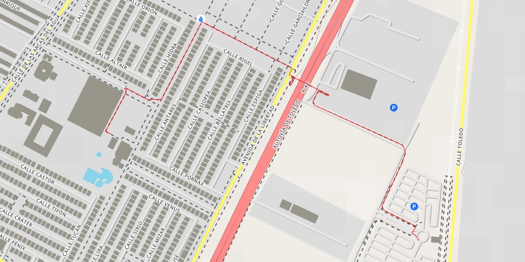 Carte de l'itinéraire :  Calle Fornax - Getafe