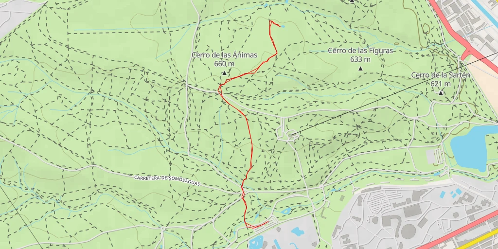 Carte de l'itinéraire :  Centro de observación de aves - Camino de Valdeza - Madrid