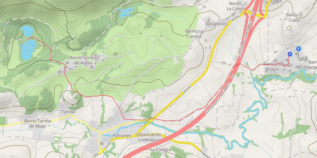 Map of the trail for Lago mayor