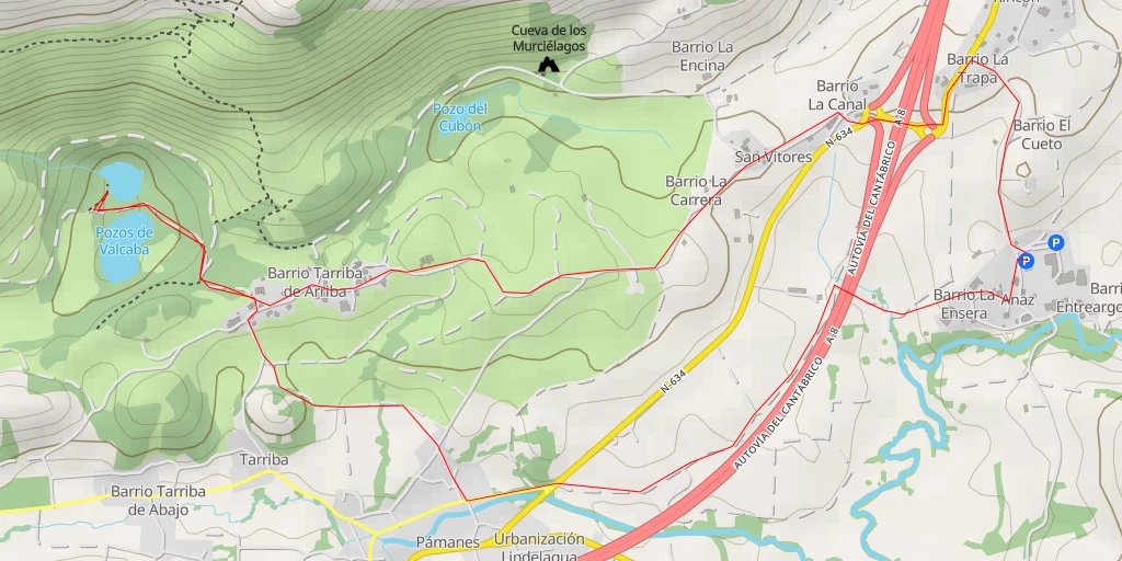 Map of the trail for Lago menor