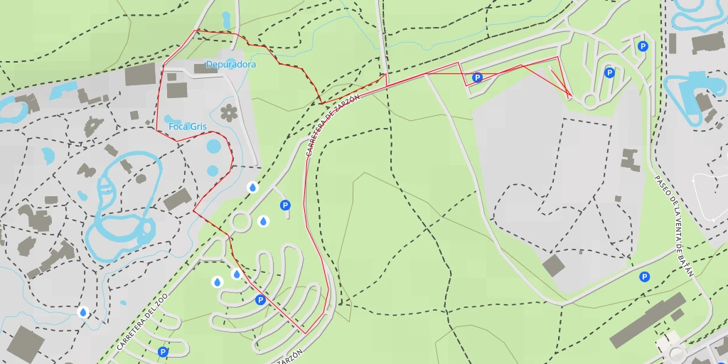 Map of the trail for Zoo Aquarium de Madrid - Camino de Húmera - Madrid