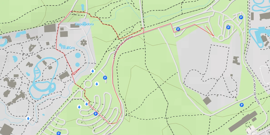 Map of the trail for Zoo Aquarium de Madrid - Camino de Húmera - Madrid