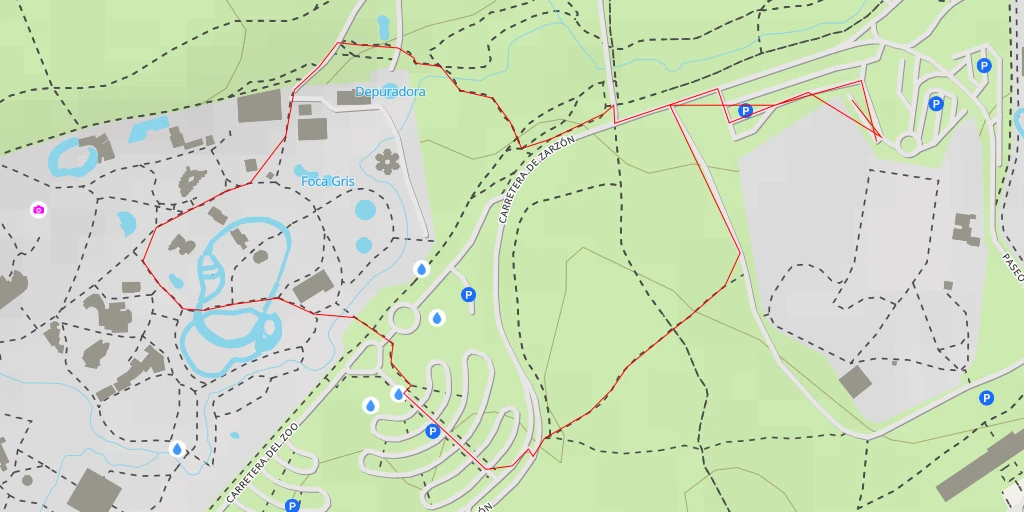 Map of the trail for Zoo Aquarium de Madrid - Carretera de Zarzón - Madrid