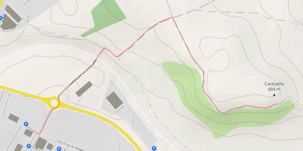 Map of the trail for Cerro de la Cantueña