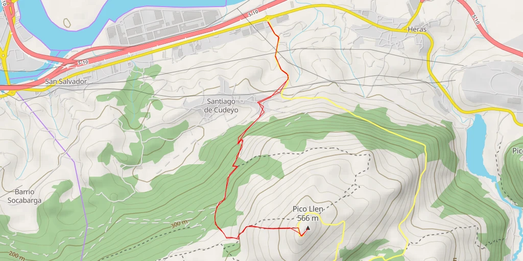 Carte de l'itinéraire :  Pico Llen