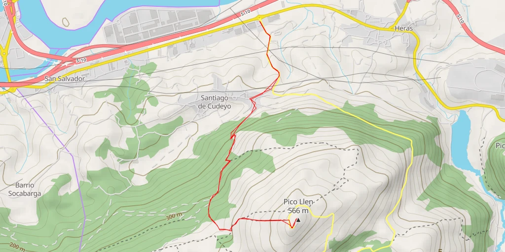 Map of the trail for Mirador de Peña Cabarga