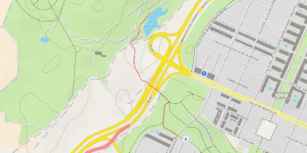 Map of the trail for Laguna de la Recomba