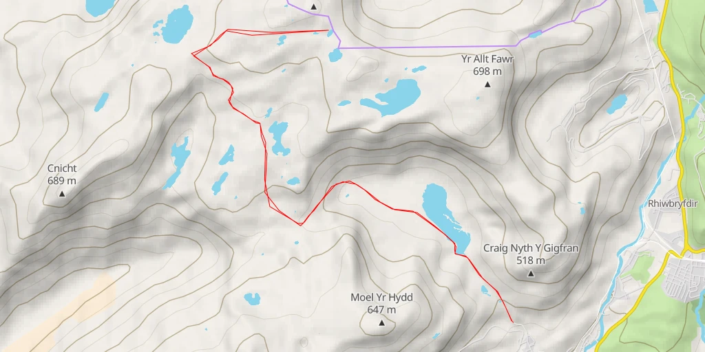 Map of the trail for Llyn Terfyn