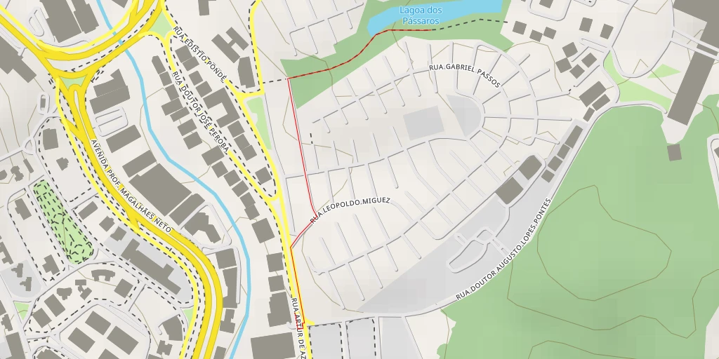 Map of the trail for Lagoa dos Pássaros