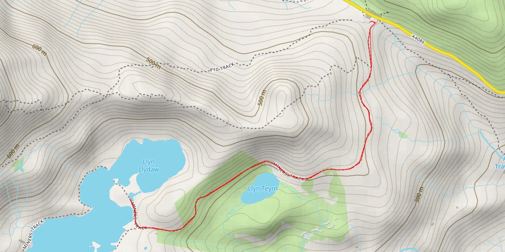 Map of the trail for Miners' Track - Miners' Track