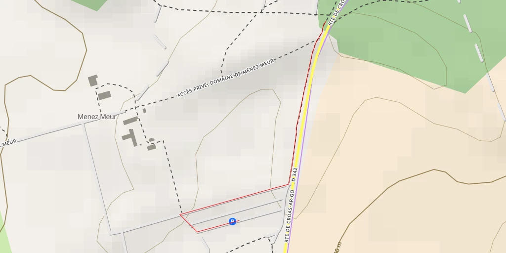 Map of the trail for AI - Accès Privé, Domaine de Ménez Meur - Hanvec