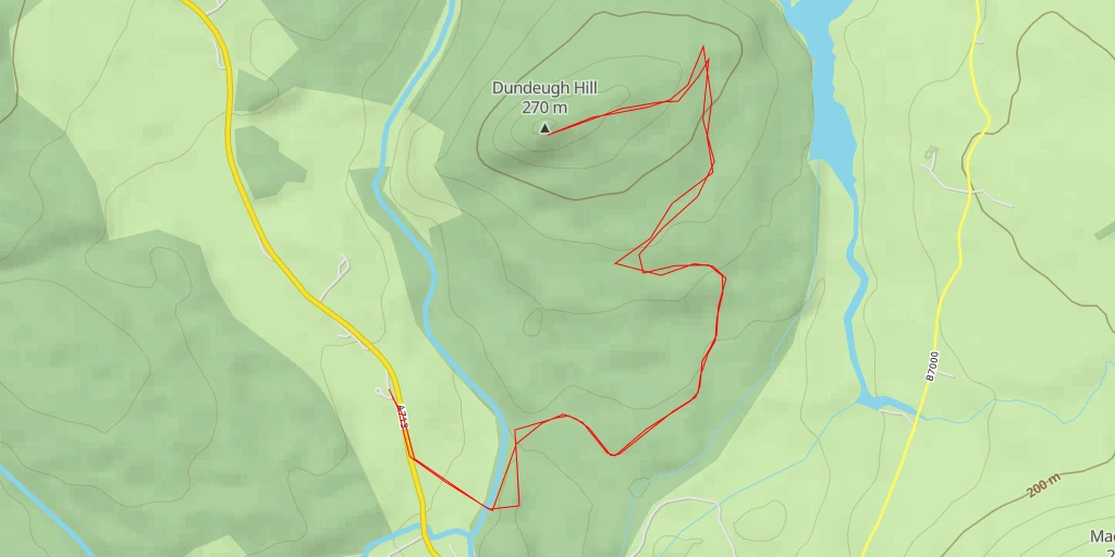 Map of the trail for Dundeugh Hill