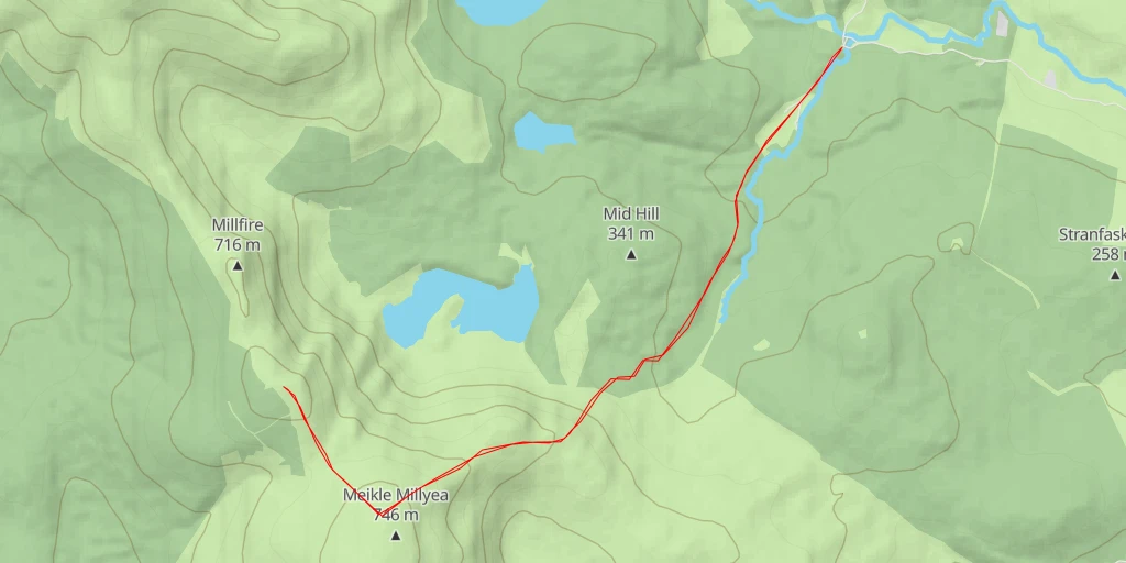 Map of the trail for Milldown