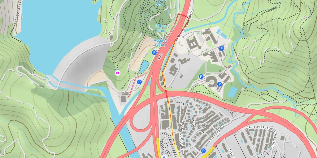 Map of the trail for Camino del Jardín Botánico - Málaga