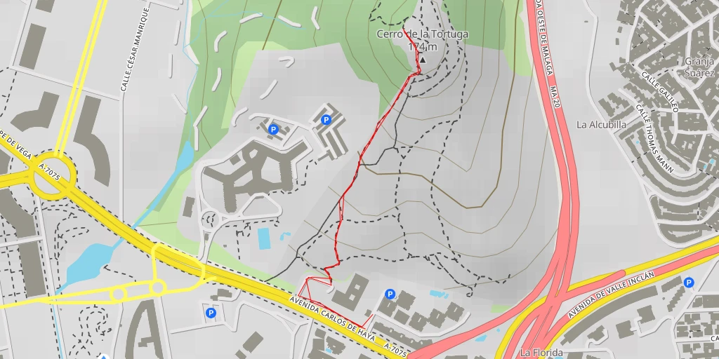 Carte de l'itinéraire :  Cerro de la Tortuga