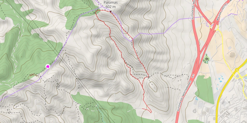 Map of the trail for Palomas