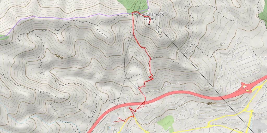 Carte de l'itinéraire :  Monte Calamorro