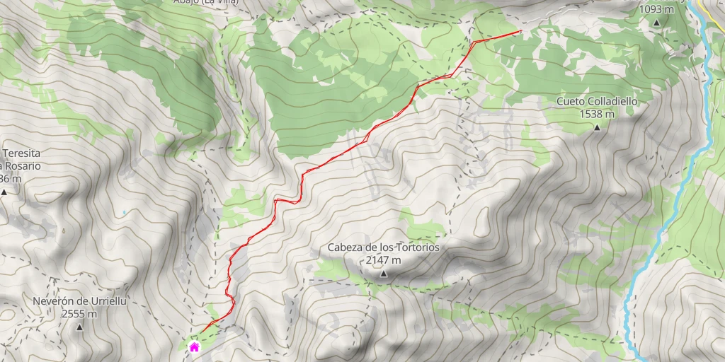 Map of the trail for La Terenosa-Urriellu - La Terenosa-Urriellu - Cabrales