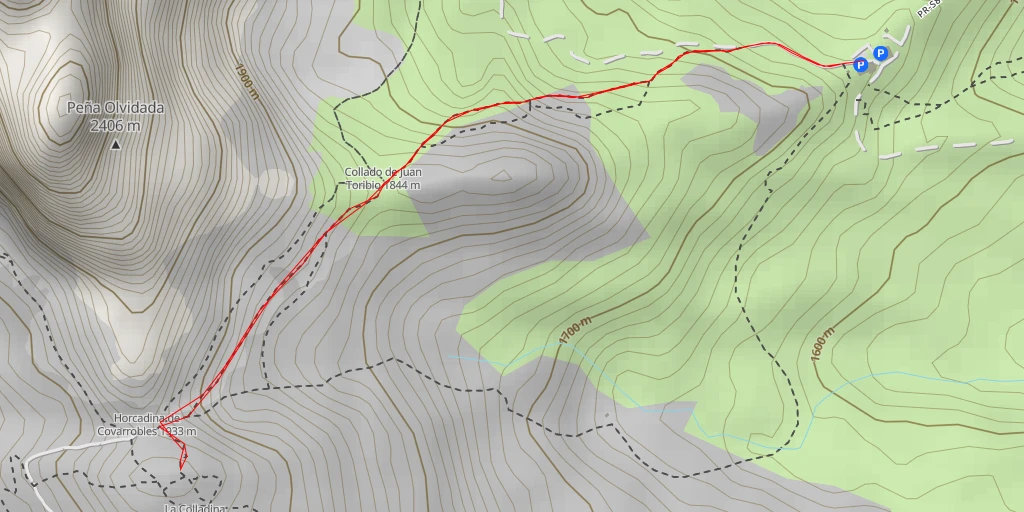 Map of the trail for Mirador del Cable - Bulnes