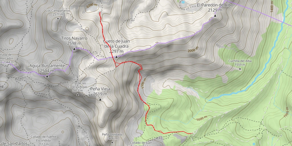 Map of the trail for Fuente del Mogu - La Canalona - Invernales de Sotres - Cabrales