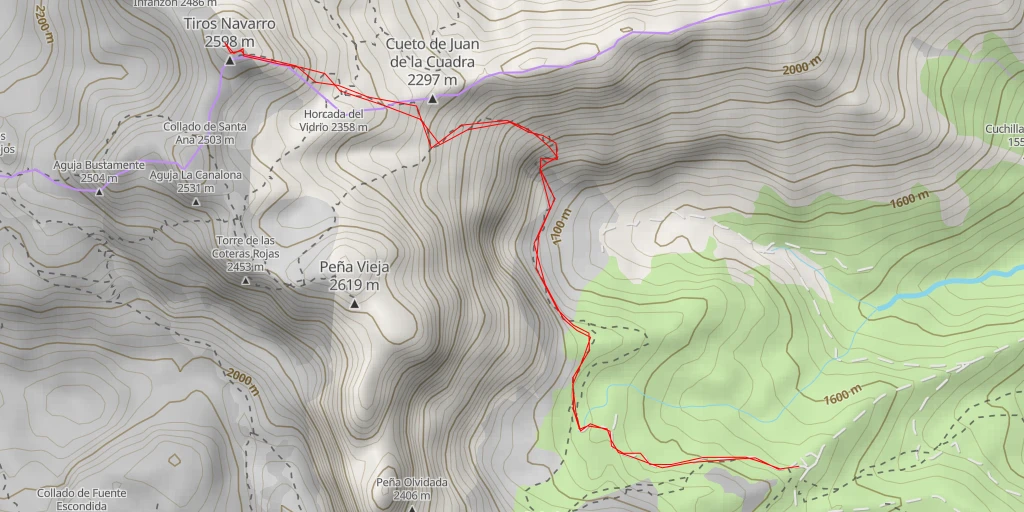 Map of the trail for Fuente de Santa Ana - La Canalona - Invernales de Sotres