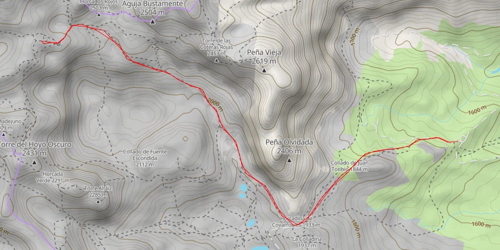 Map of the trail for Refugio Cabaña Verónica - Mirador de El Cable - Cabaña Verónica