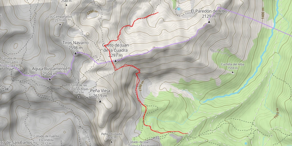 Map of the trail for La Canalona - Invernales de Sotres - La Canalona - Invernales de Sotres - Cabrales