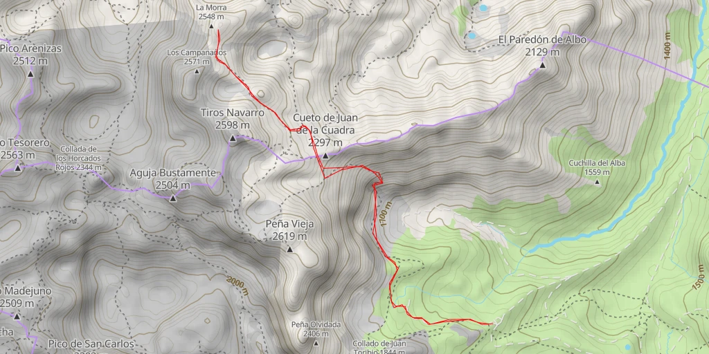 Carte de l'itinéraire :  Canal de Lebaniego - Cabrales