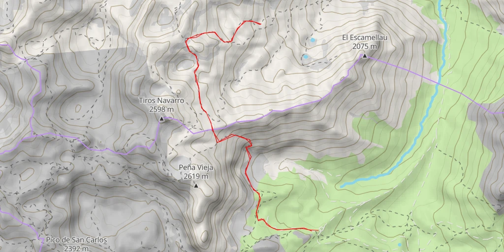 Map of the trail for La Canalona - Invernales de Sotres - La Canalona - Invernales de Sotres - Cabrales