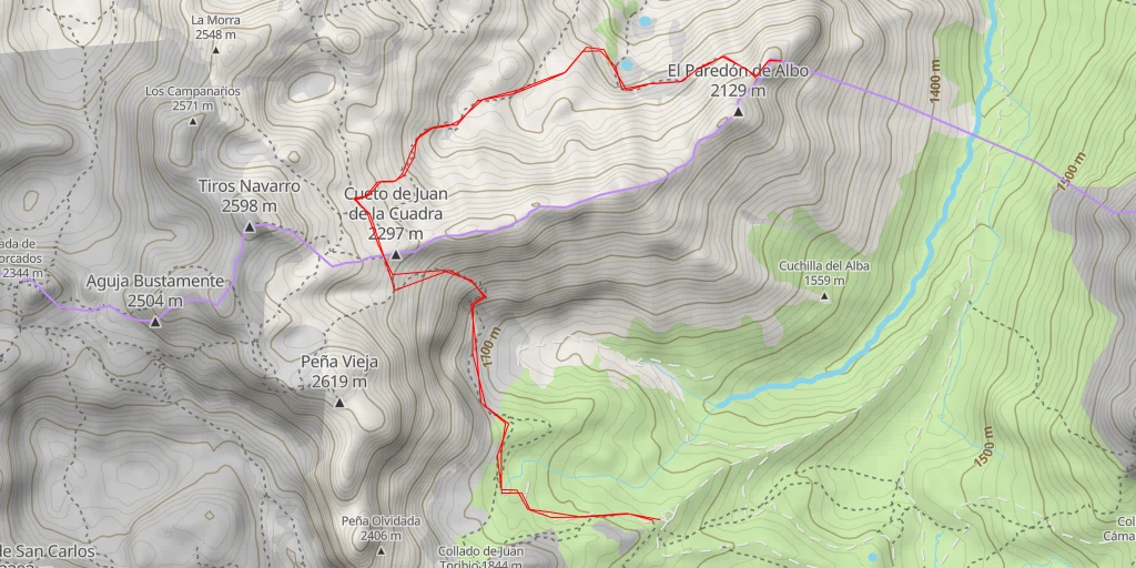 Map of the trail for El Escamellau