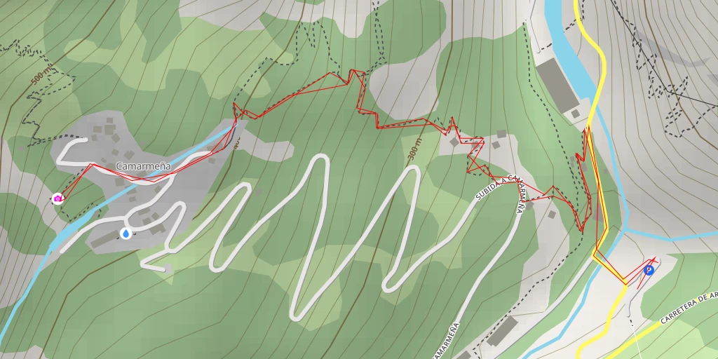 Map of the trail for Mirador d'Urriellu