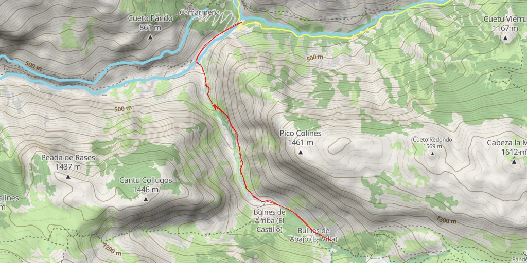 Carte de l'itinéraire :  Mirador de Bulnes