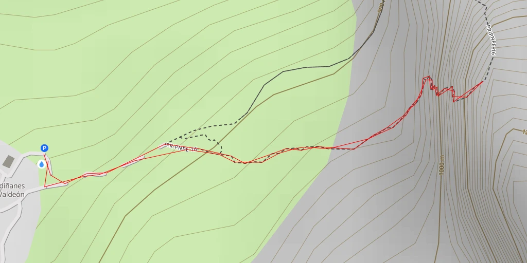 Map of the trail for Vía Ferrata de Valdeón - Puente Barrejo