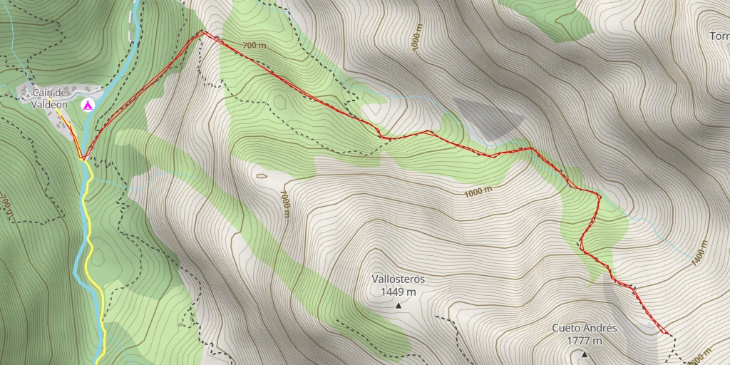 Map of the trail for Fuente Fría - Camin de les Oveyes