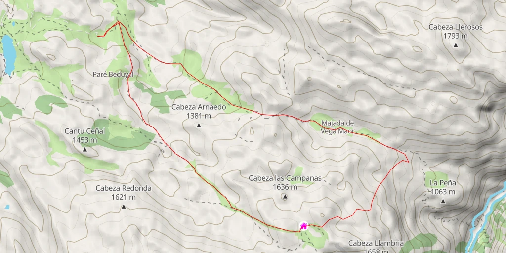 Map of the trail for Los Jobos de la Cuerre - Onís