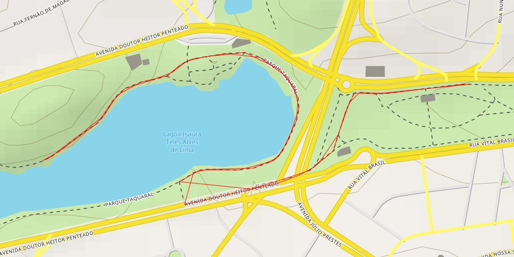 Map of the trail for Lagoa Isaura Teles Alves de Lima