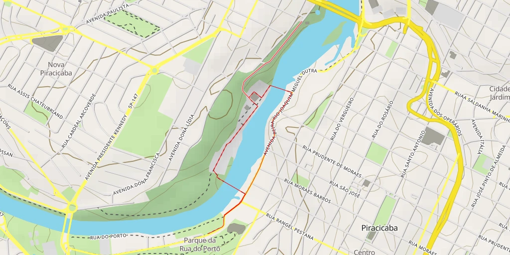 Map of the trail for Mirante Rio Piracicaba