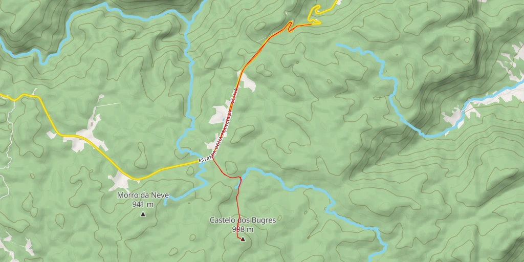 Map of the trail for Castelo dos Bugres