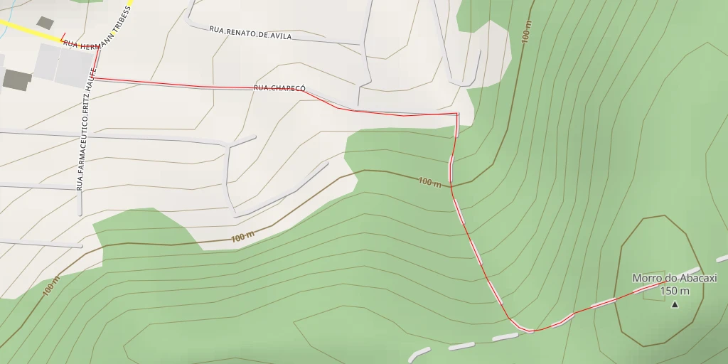 Map of the trail for Morro do Abacaxi