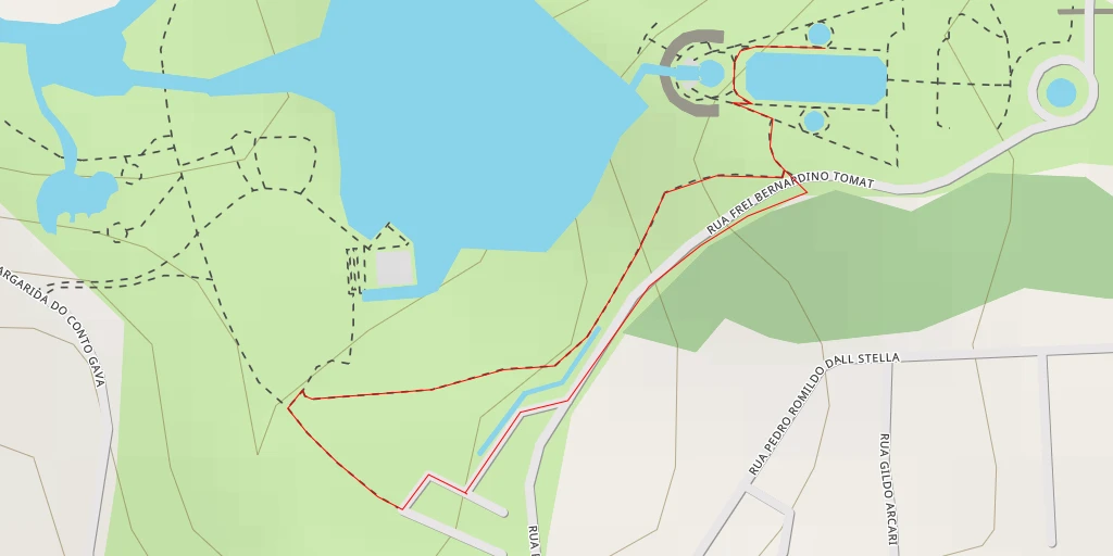 Map of the trail for Rua Frei Bernardino Tomat - Curitiba