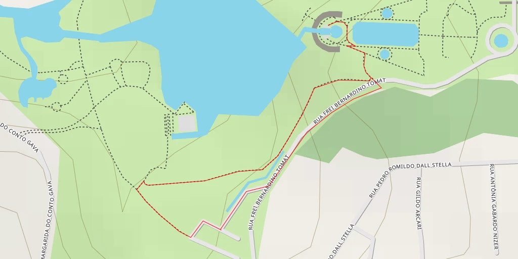 Map of the trail for Rua Frei Bernardino Tomat - Curitiba