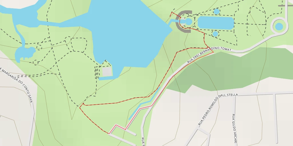 Map of the trail for Rua Frei Bernardino Tomat - Curitiba