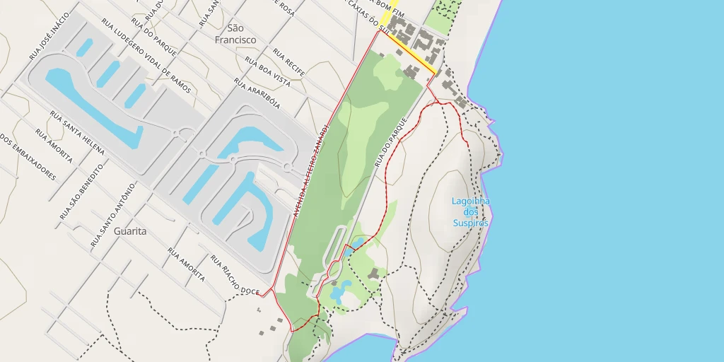 Map of the trail for Morro das Furnas