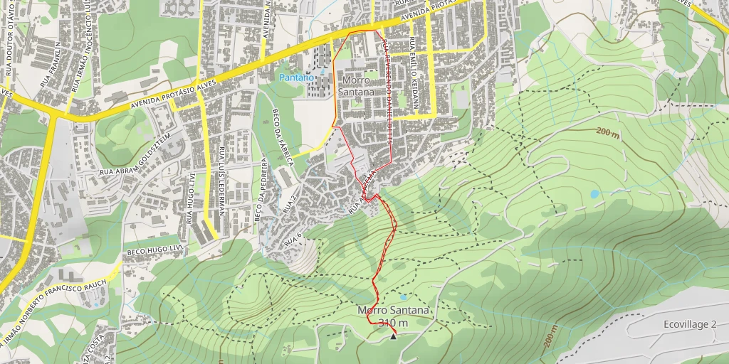 Map of the trail for Morro Santana