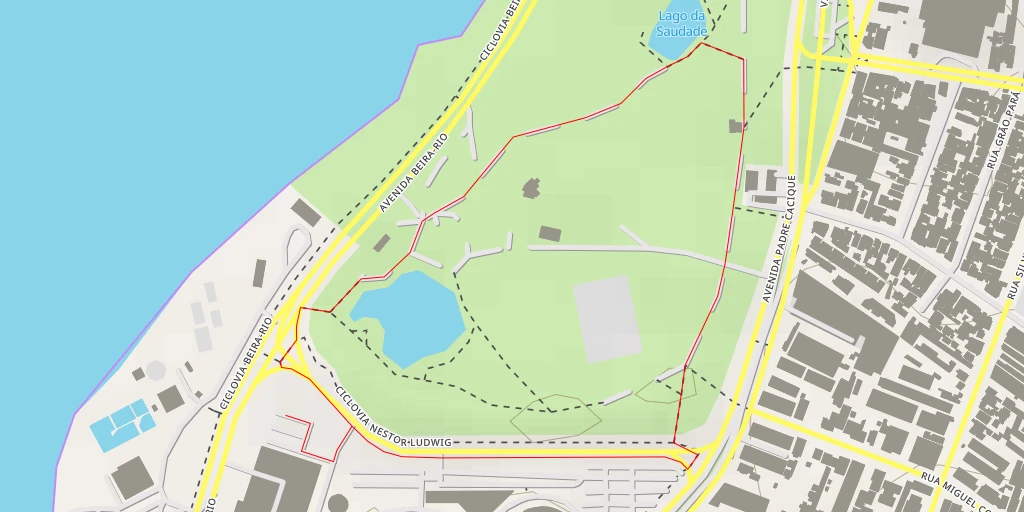 Map of the trail for Lago da Saudade