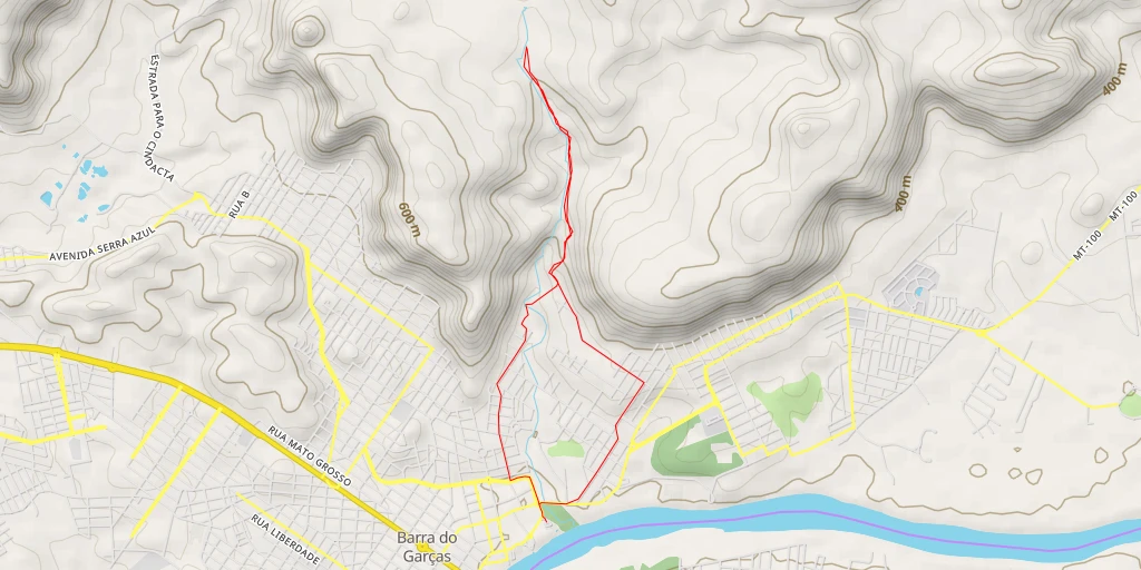 Map of the trail for Estrada Mirante do Cristo - Barra do Garças